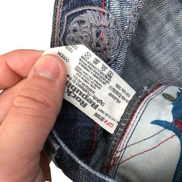 Rock & Republic Embroidered Jeans Size 31 FLOYD BLue - Picture 7 of 10